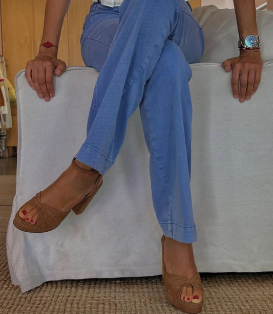 SUEDE PLATFORM SANDALS | CAMEL